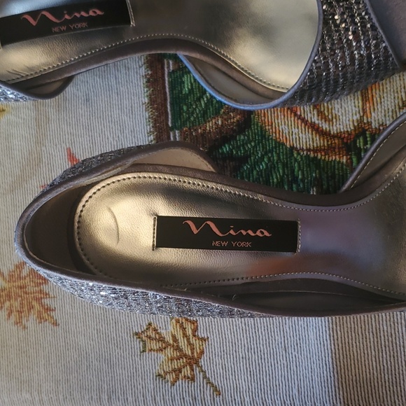👠 Nina Fern GM Pewter Glitter 2" 8m heels - Picture 3 of 12